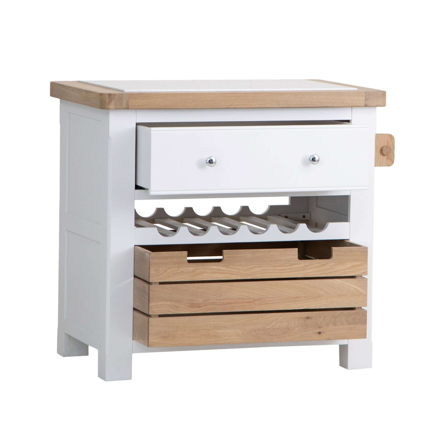 Chesterfield Small Kitchen Island with Wine Rack