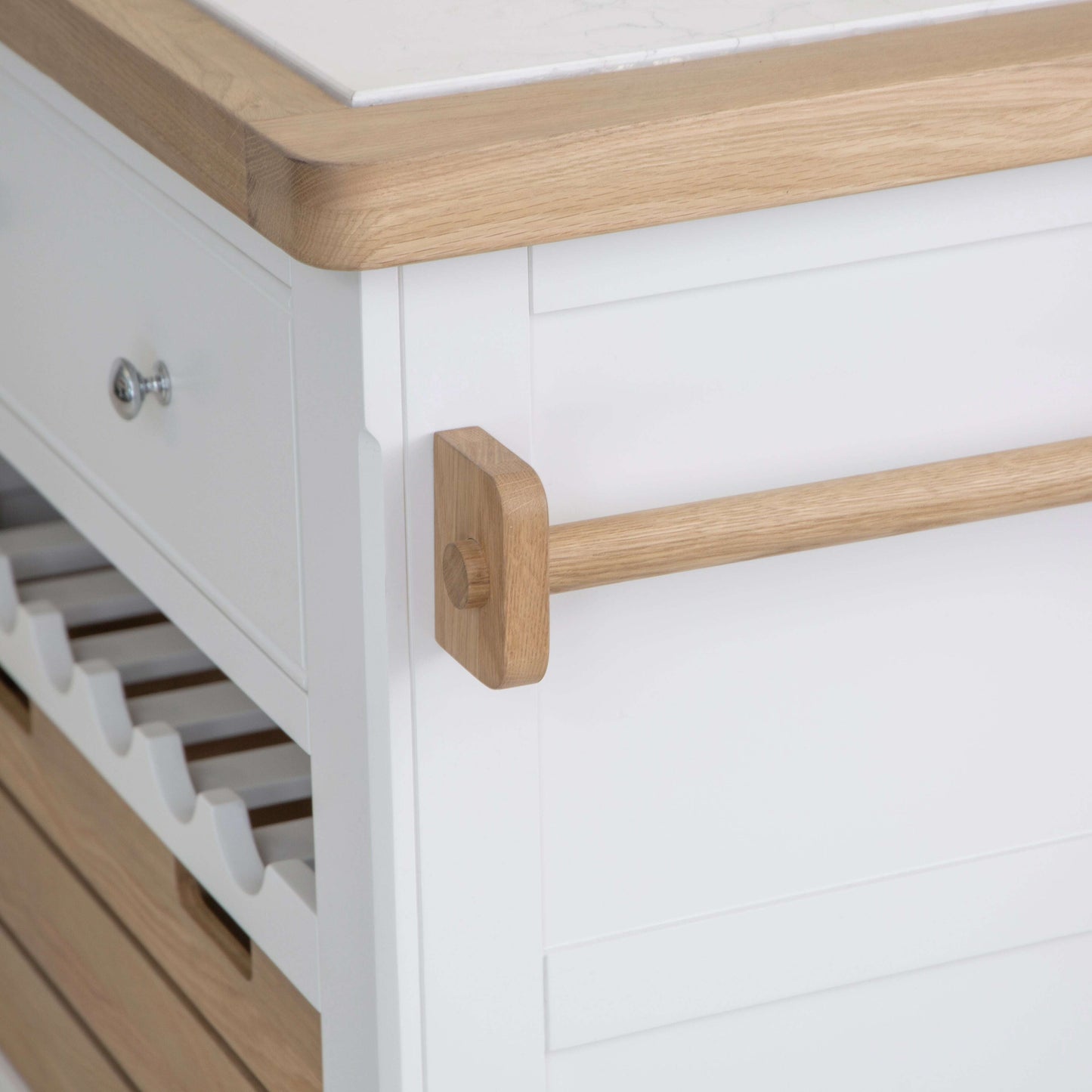 Chesterfield Small Kitchen Island with Wine Rack