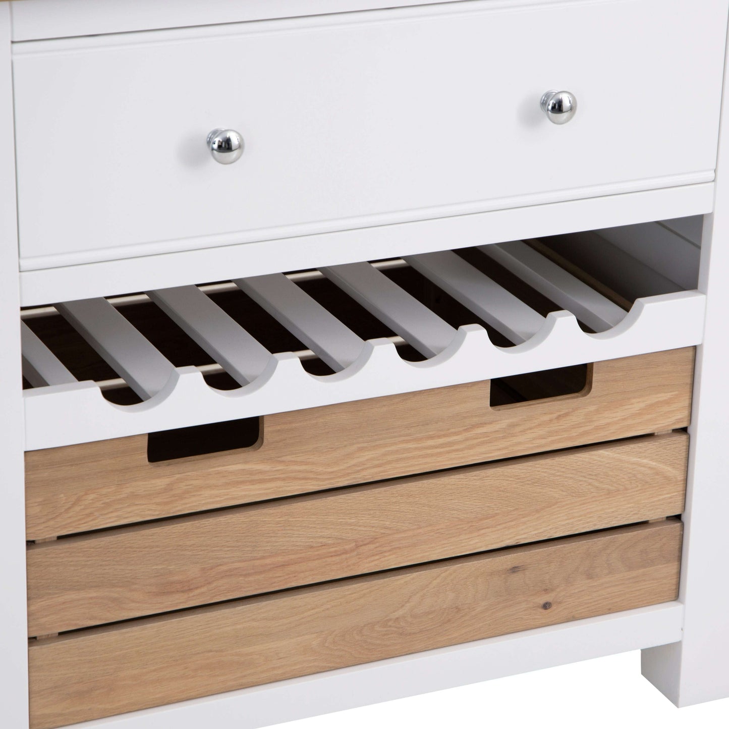 Chesterfield Small Kitchen Island with Wine Rack