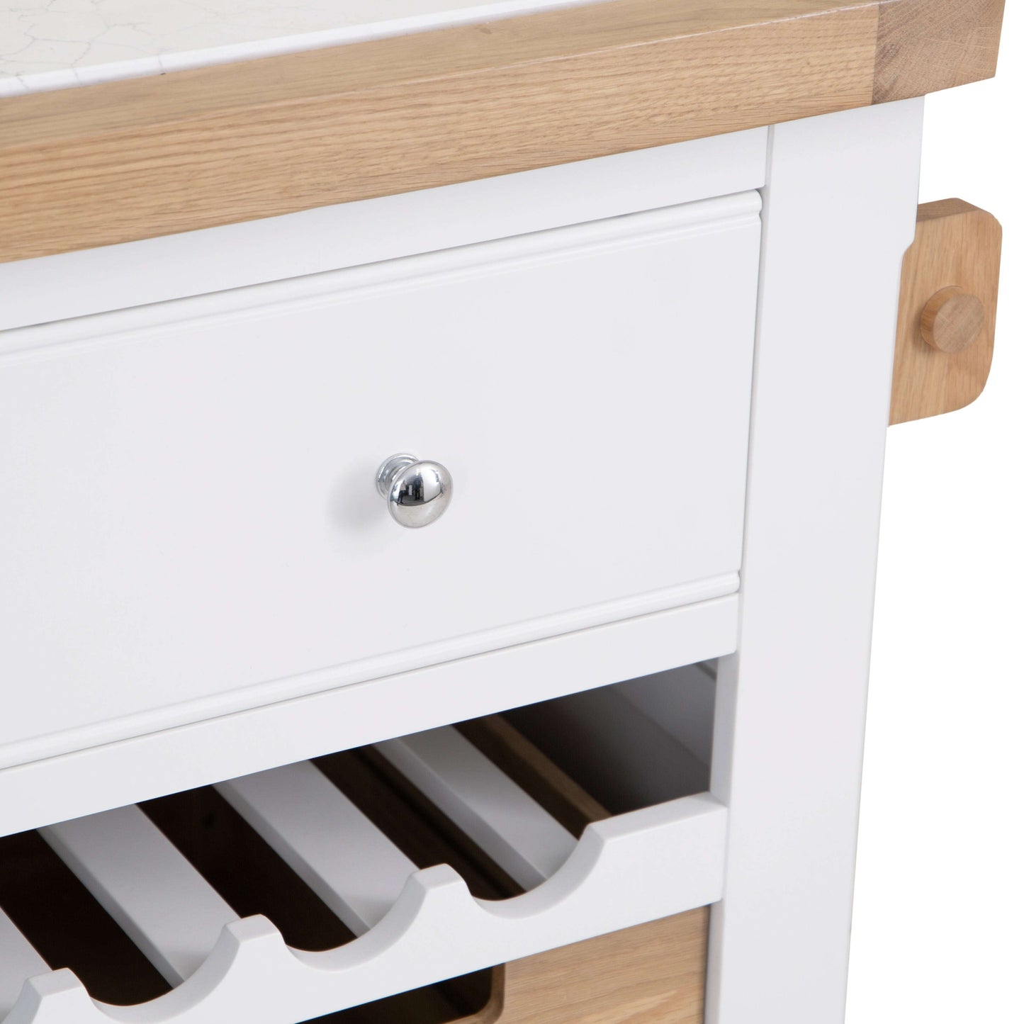 Chesterfield Small Kitchen Island with Wine Rack