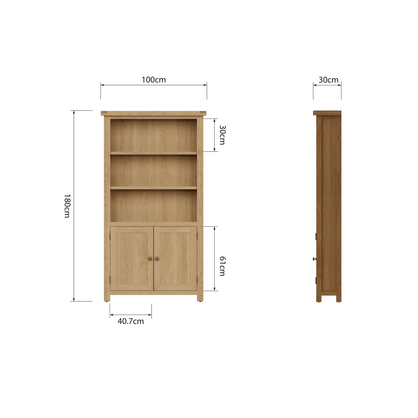 Dewsbury Oak Large Bookcase