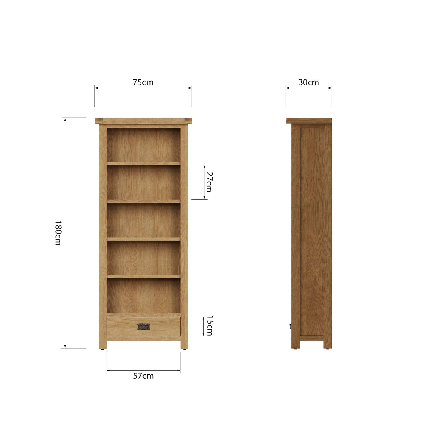 Dewsbury Oak Medium Bookcase
