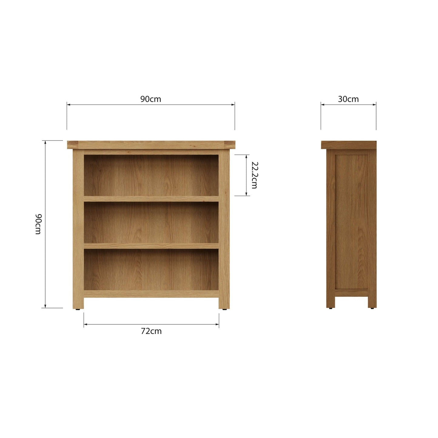 Dewsbury Oak Small Bookcase
