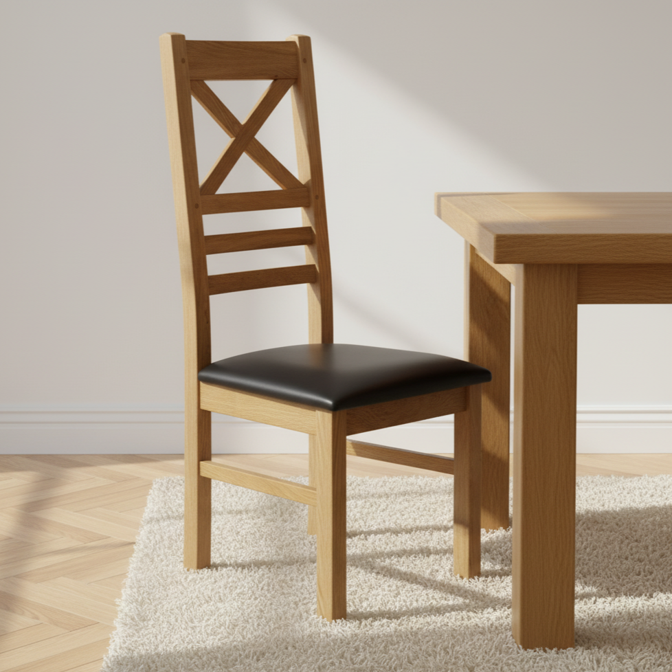 Deluxe Solid Oak Dining Chair (Set of 2)
