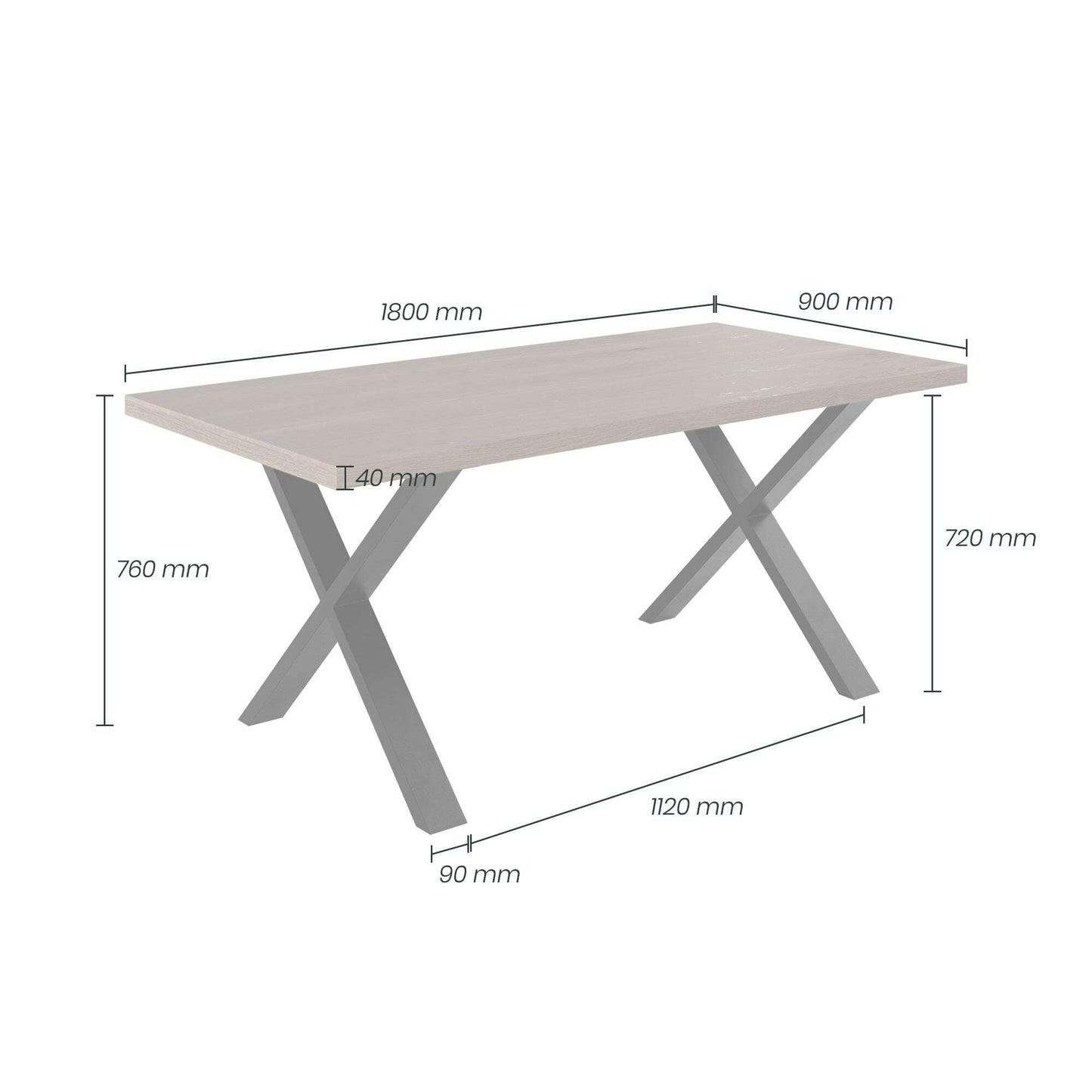 Duskwood X-Leg Dining Table