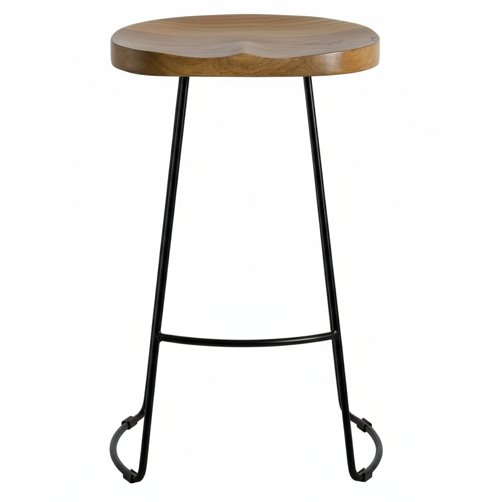 Franklin Hardwood Shaped Bar Stool