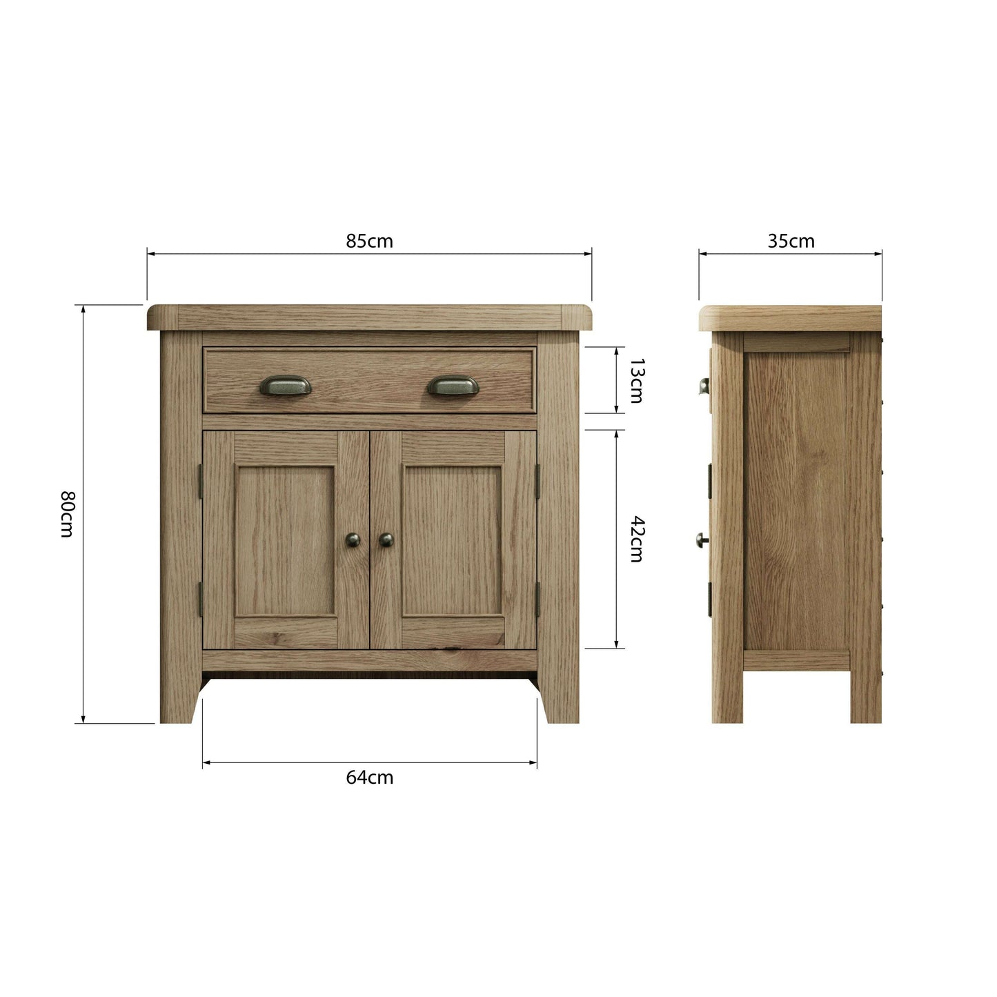 Eaton Country Oak 1 Drawer 2 Door Sideboard