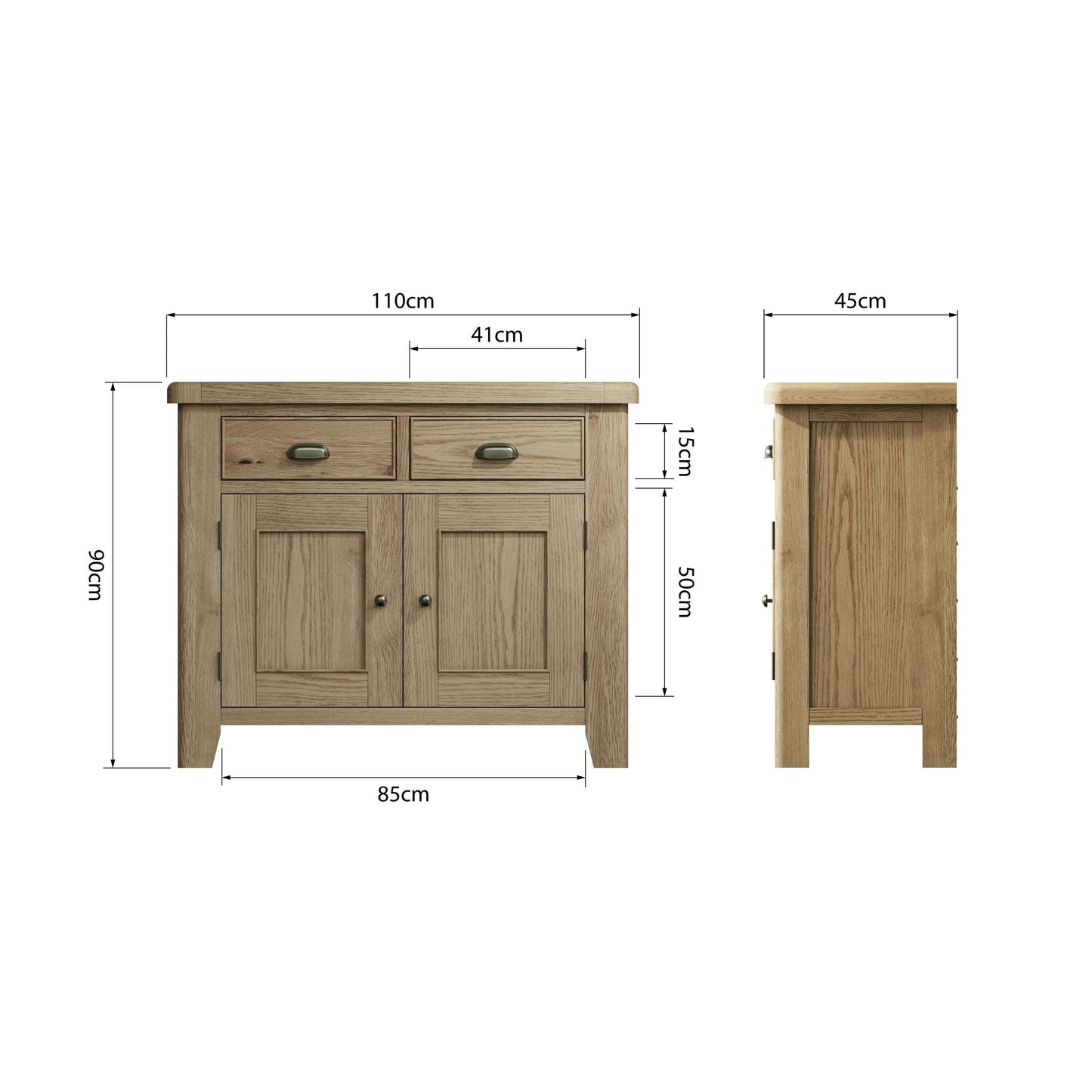 Eaton Country Oak 2 Door Sideboard