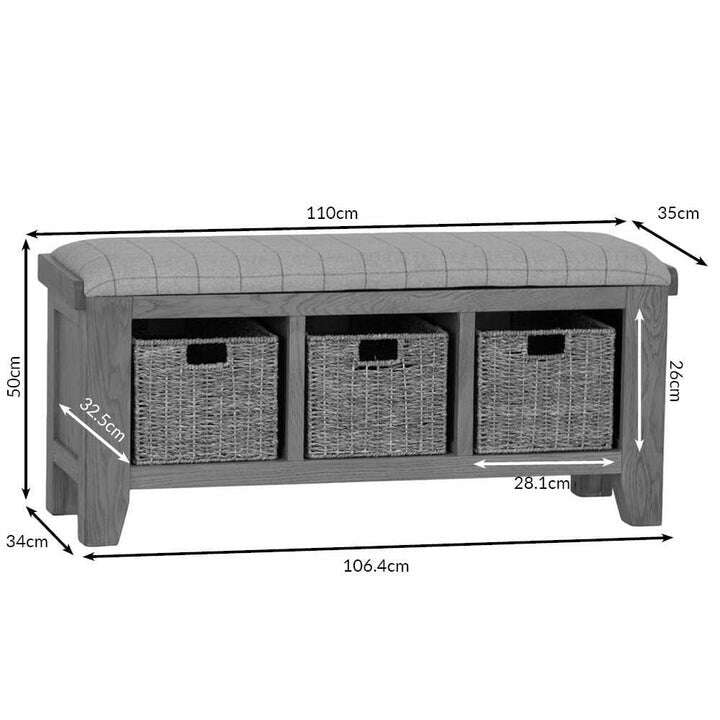 Eaton Country Oak Hall Bench