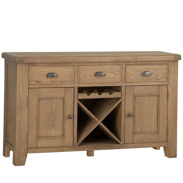 Eaton Country Oak Sideboard with Wine Rack
