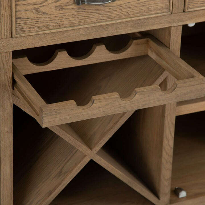 Eaton Country Oak Sideboard with Wine Rack