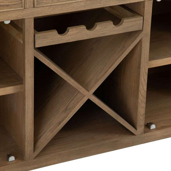 Eaton Country Oak Sideboard with Wine Rack