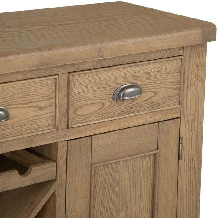 Eaton Country Oak Sideboard with Wine Rack