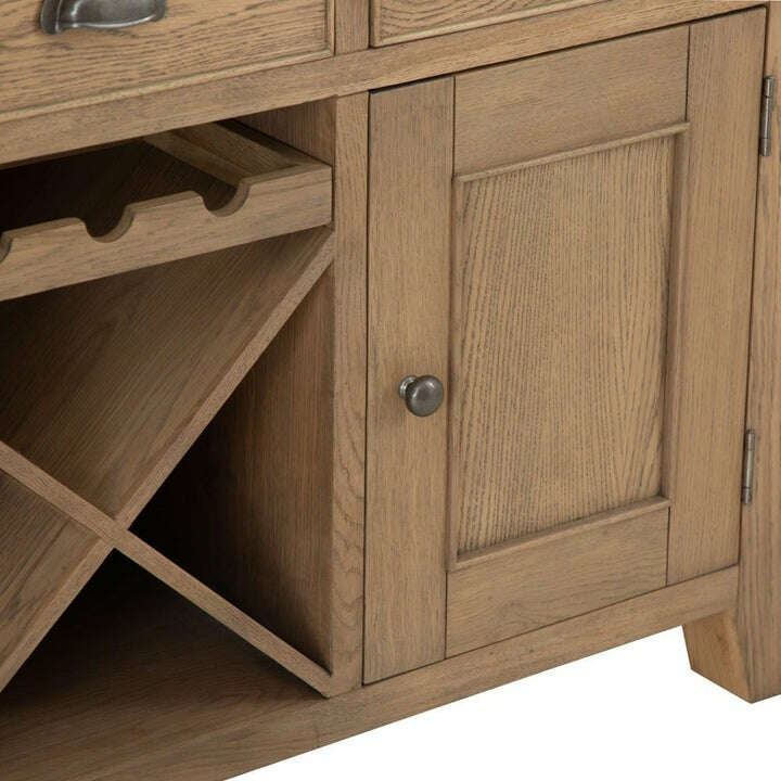 Eaton Country Oak Sideboard with Wine Rack