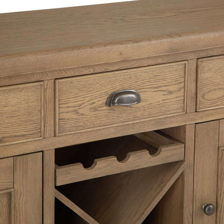 Eaton Country Oak Sideboard with Wine Rack