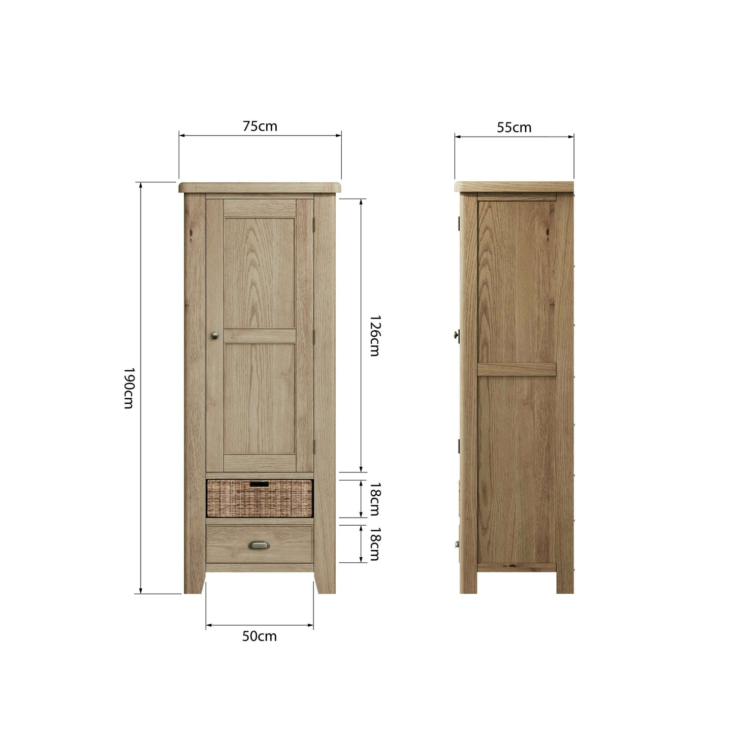 Eaton Country Oak Single Larder Unit