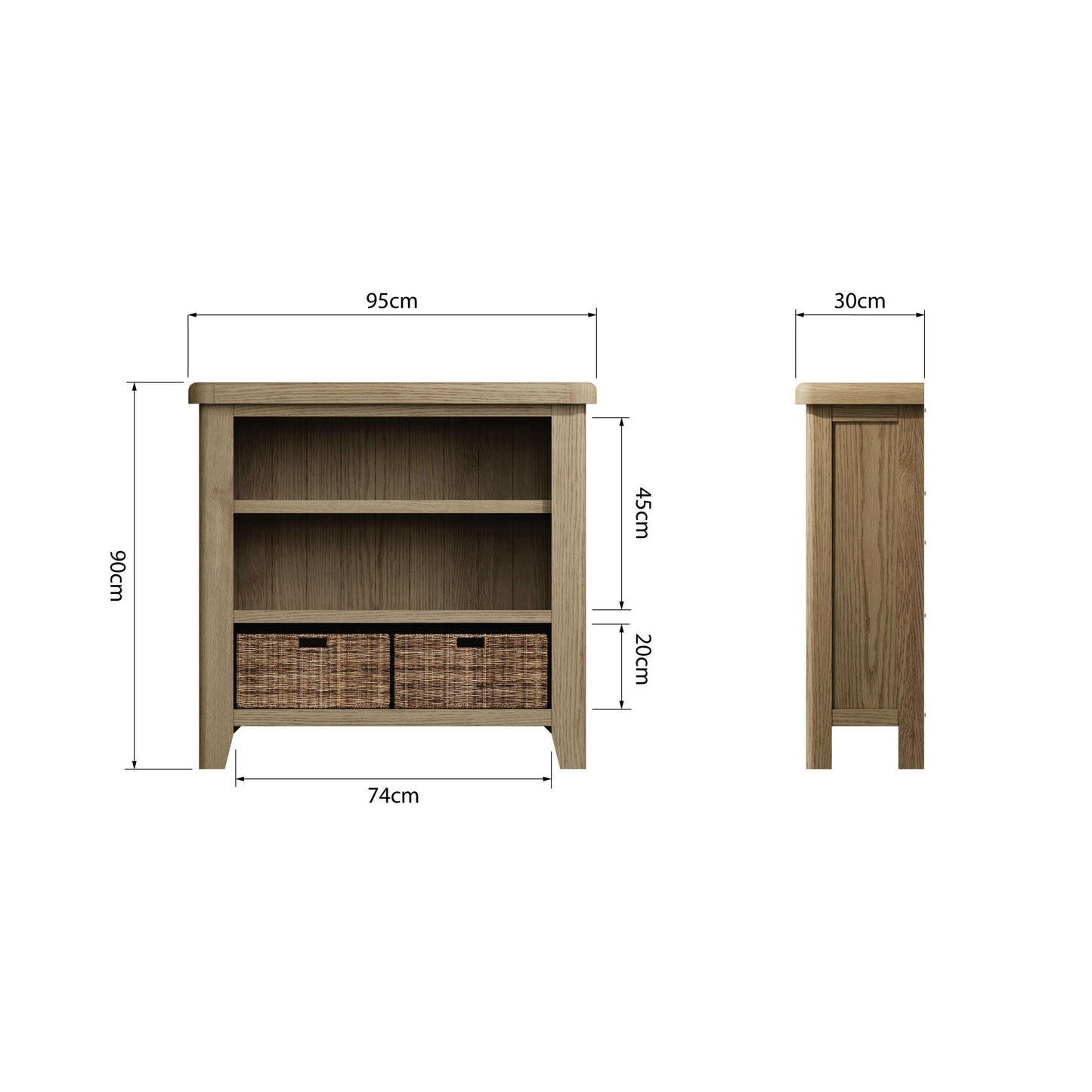 Eaton Country Oak Small Bookcase