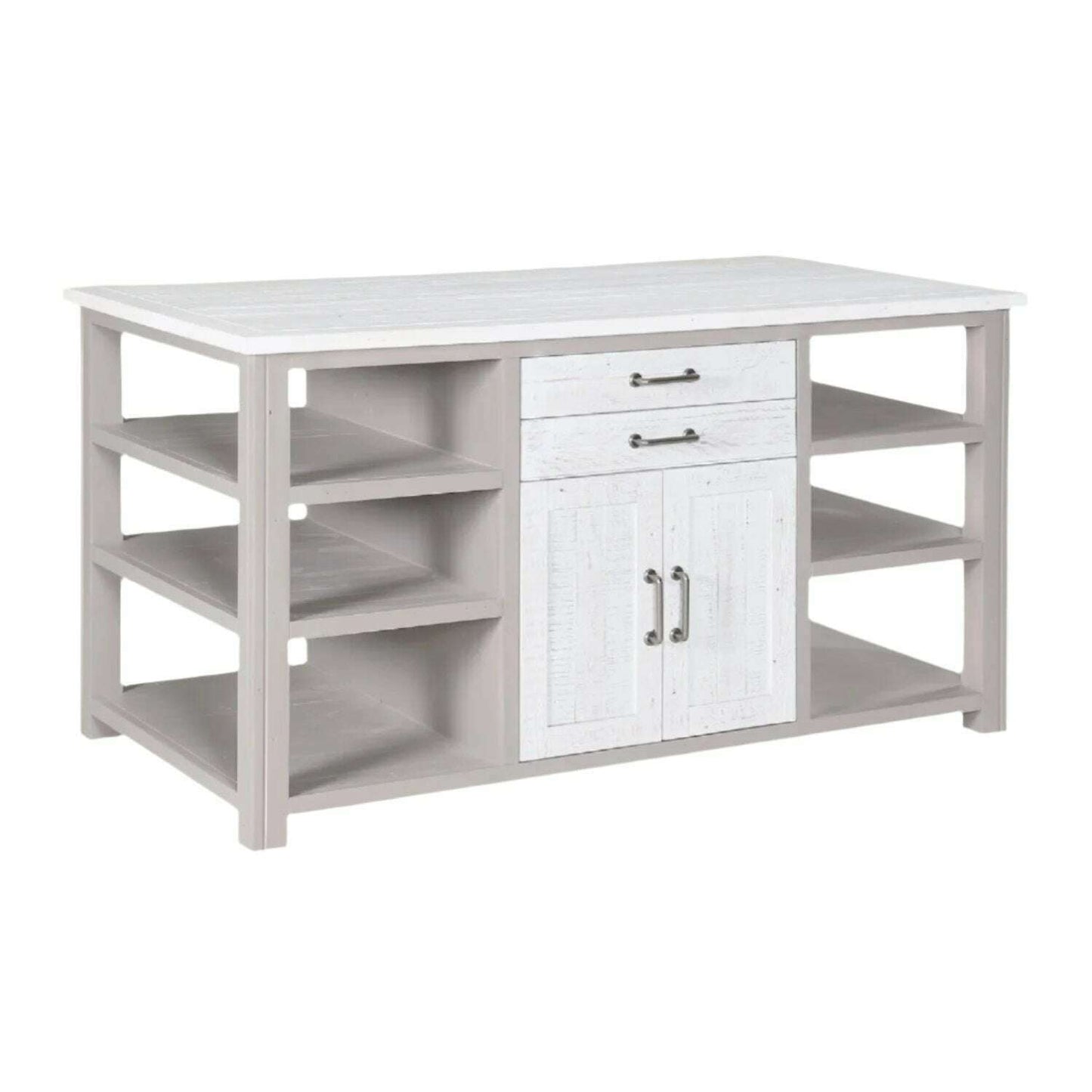 Greystone Kitchen Island with Reclaimed Wood - Kitchen Island - Heart of Kitchens