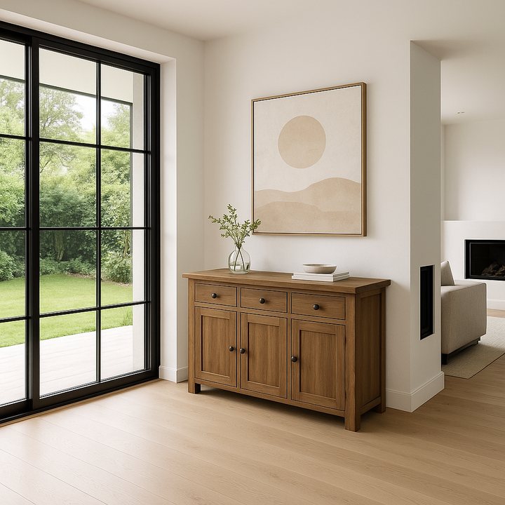 Rustic Solid Oak Large Sideboard - Sideboard - Heart of Kitchens