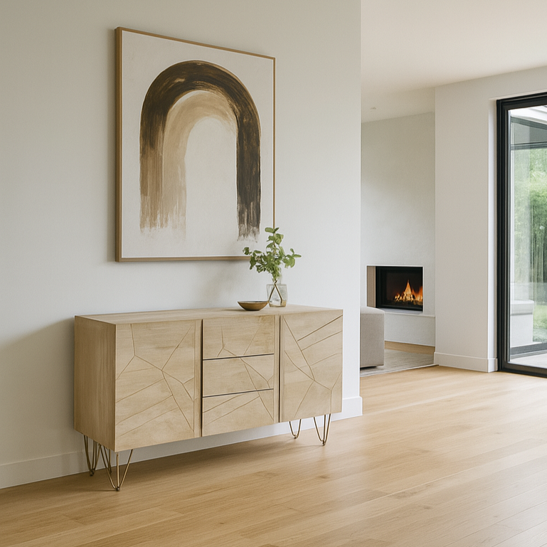 Light Gold Inlay Sideboard