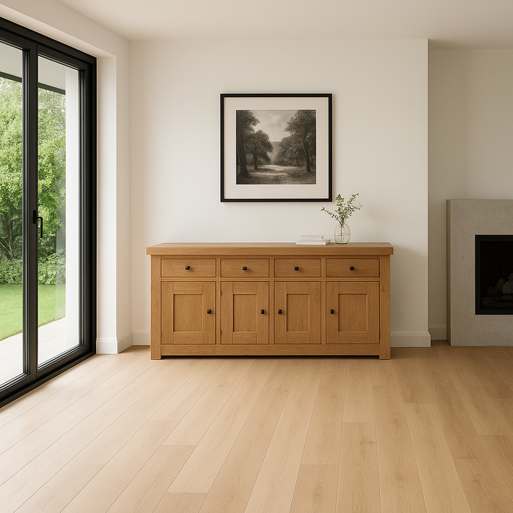 Bordeaux Solid Oak 4 door 4 drawer sideboard - Sideboard - Heart of Kitchens