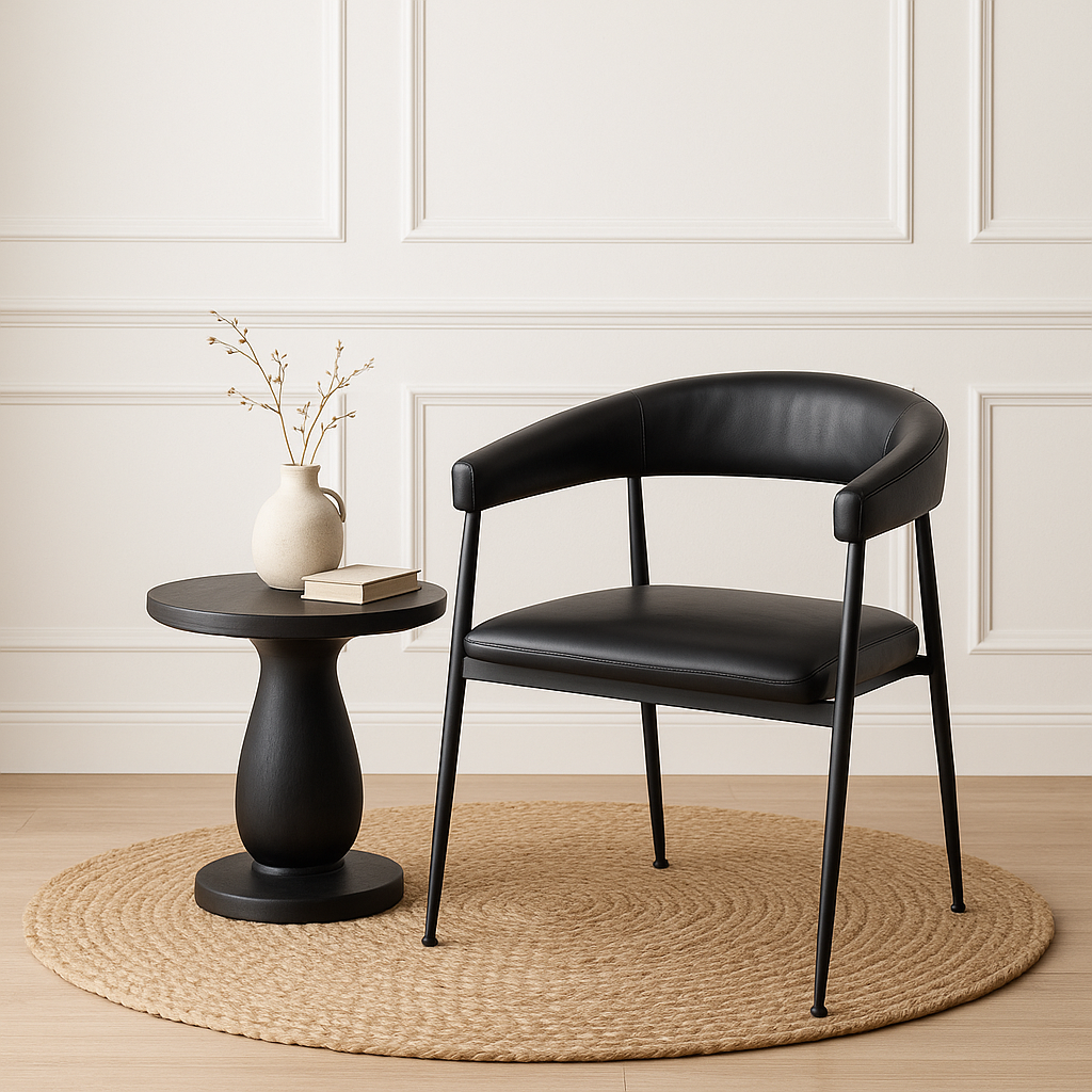 Churchill Leather Charcoal Dining Chairs (Set of 2)