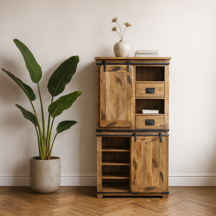 Kora Mango Wood Double Display Unit
