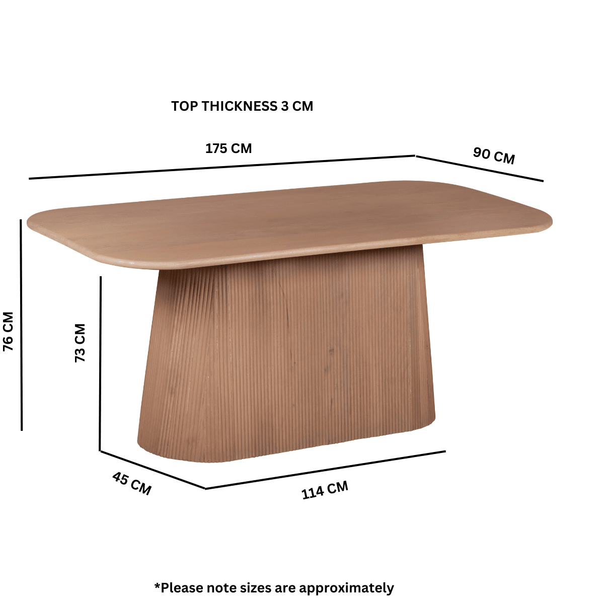 Indus Solid Mango Wood 6-8 Seater Dining Table