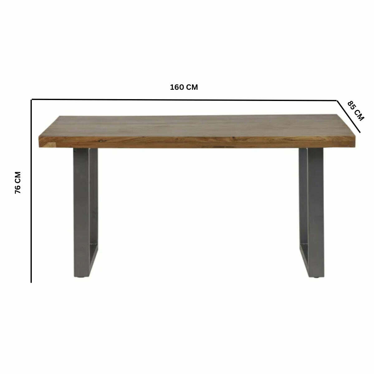 Metropolis Industrial Acacia Wood Dining Table - Dining Table - Heart of Kitchens