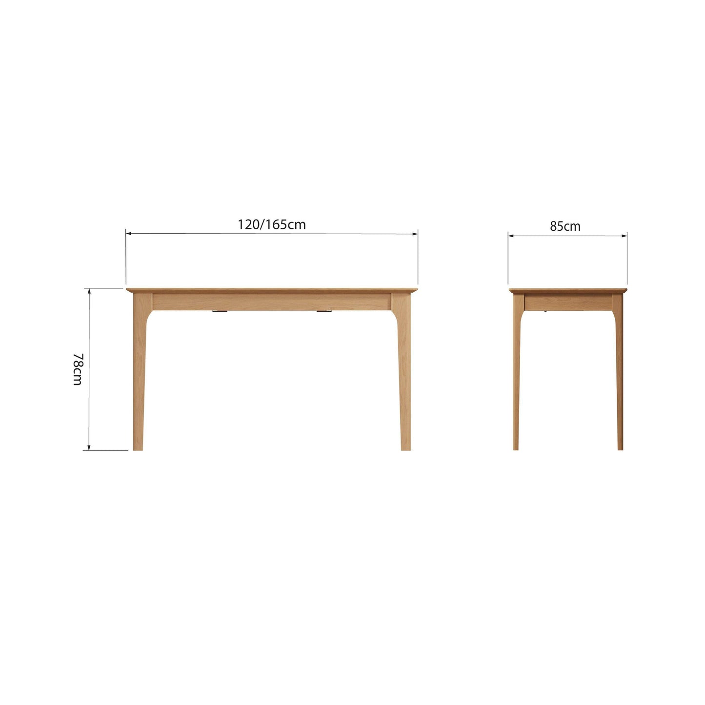 Oakmere 1.2m Extendable Oak Dining Table