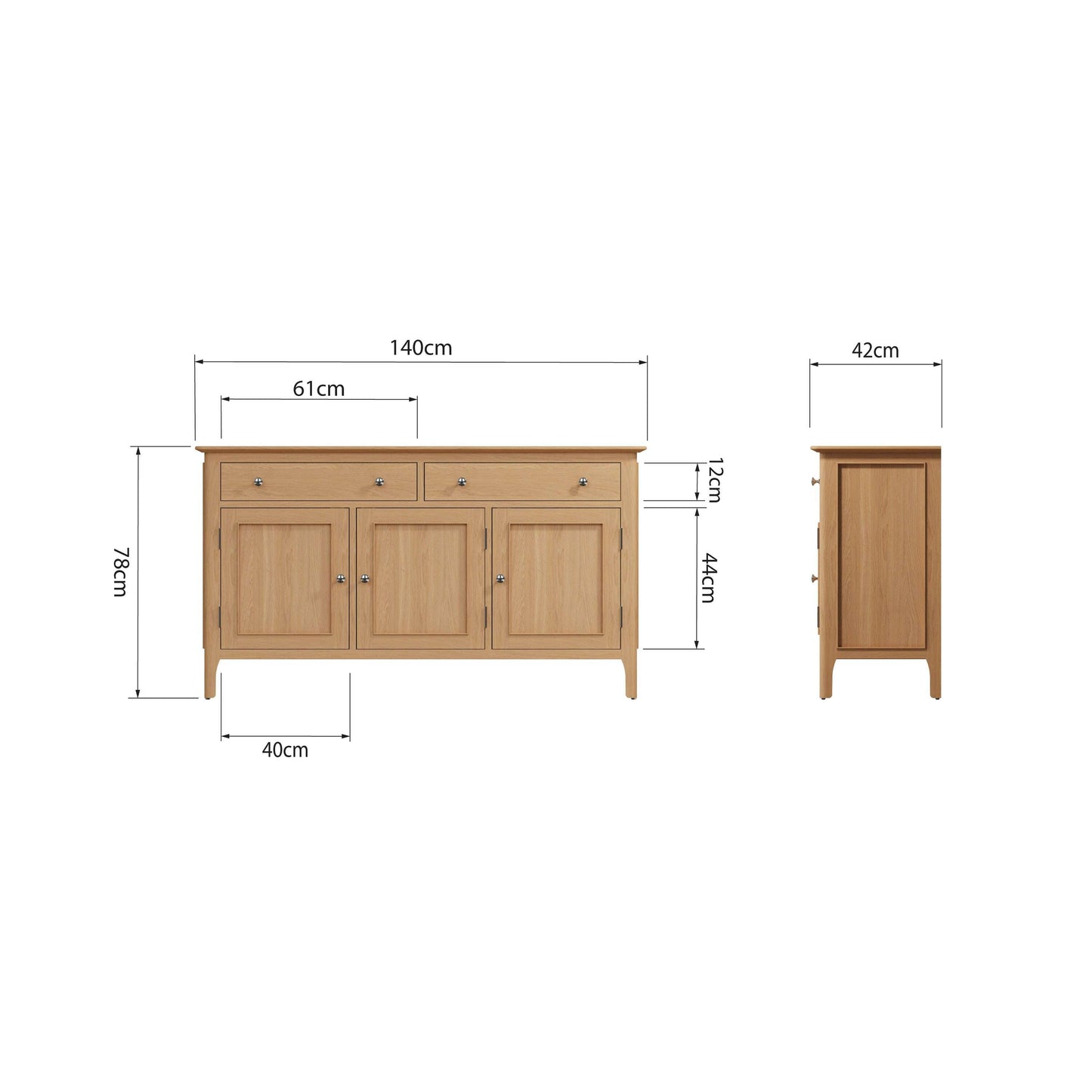 Oakmere 3 Door Sideboard