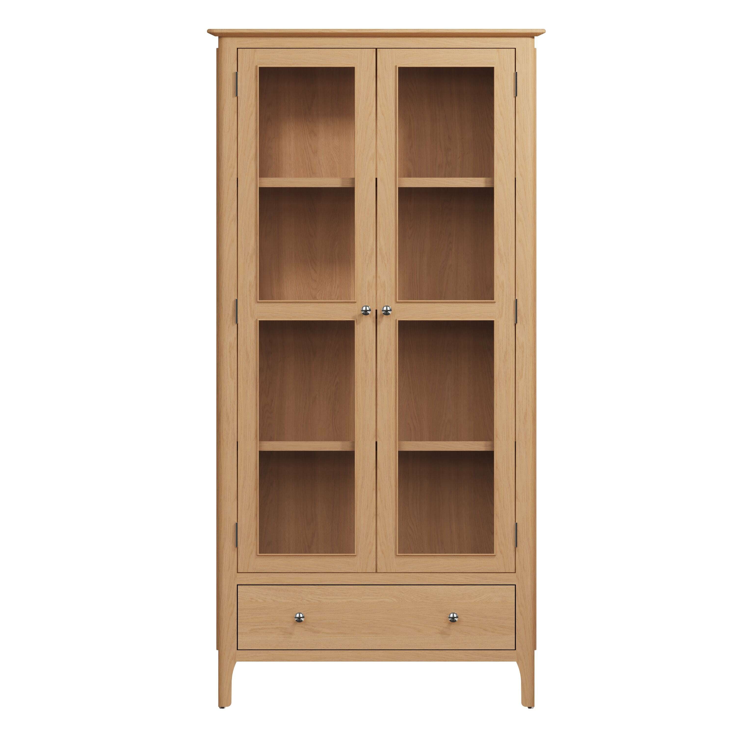 Oakmere Display Cabinet – Scandinavian Style & LED Lit Storage – Heart ...