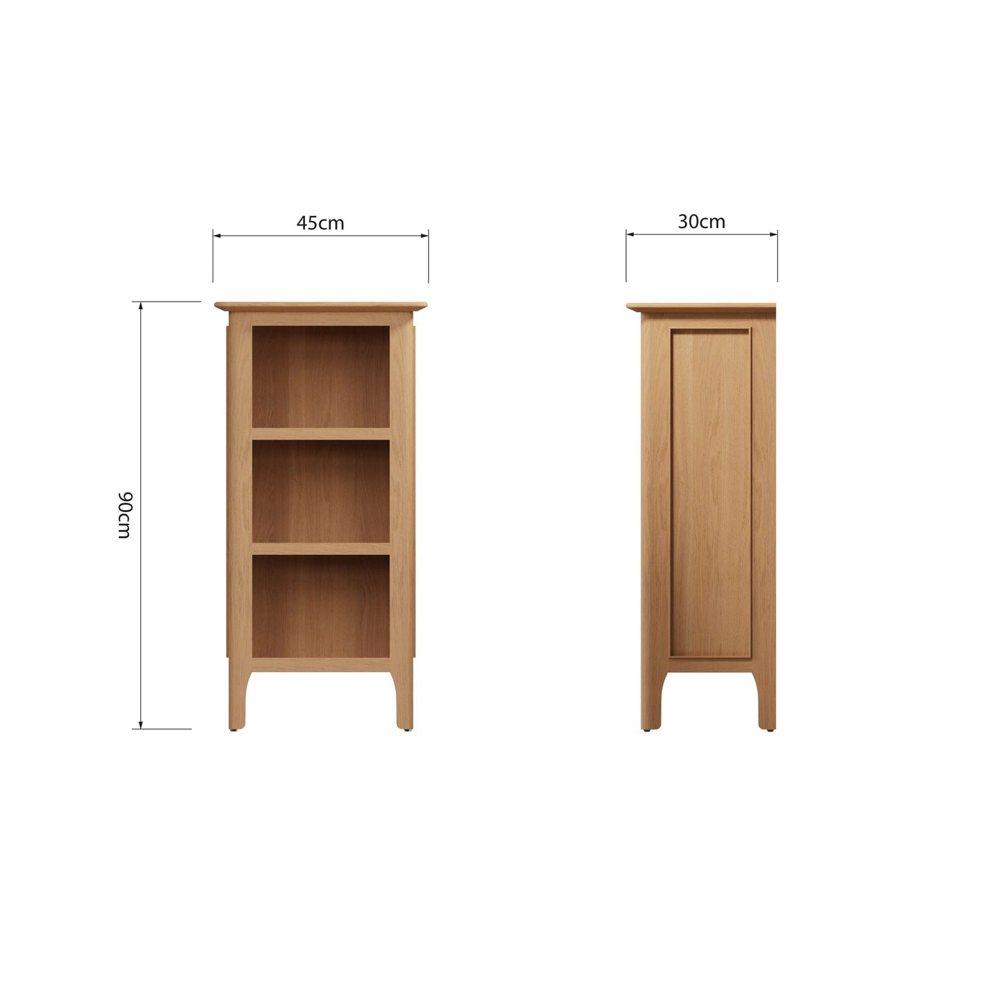 Oakmere Small Narrow Bookcase