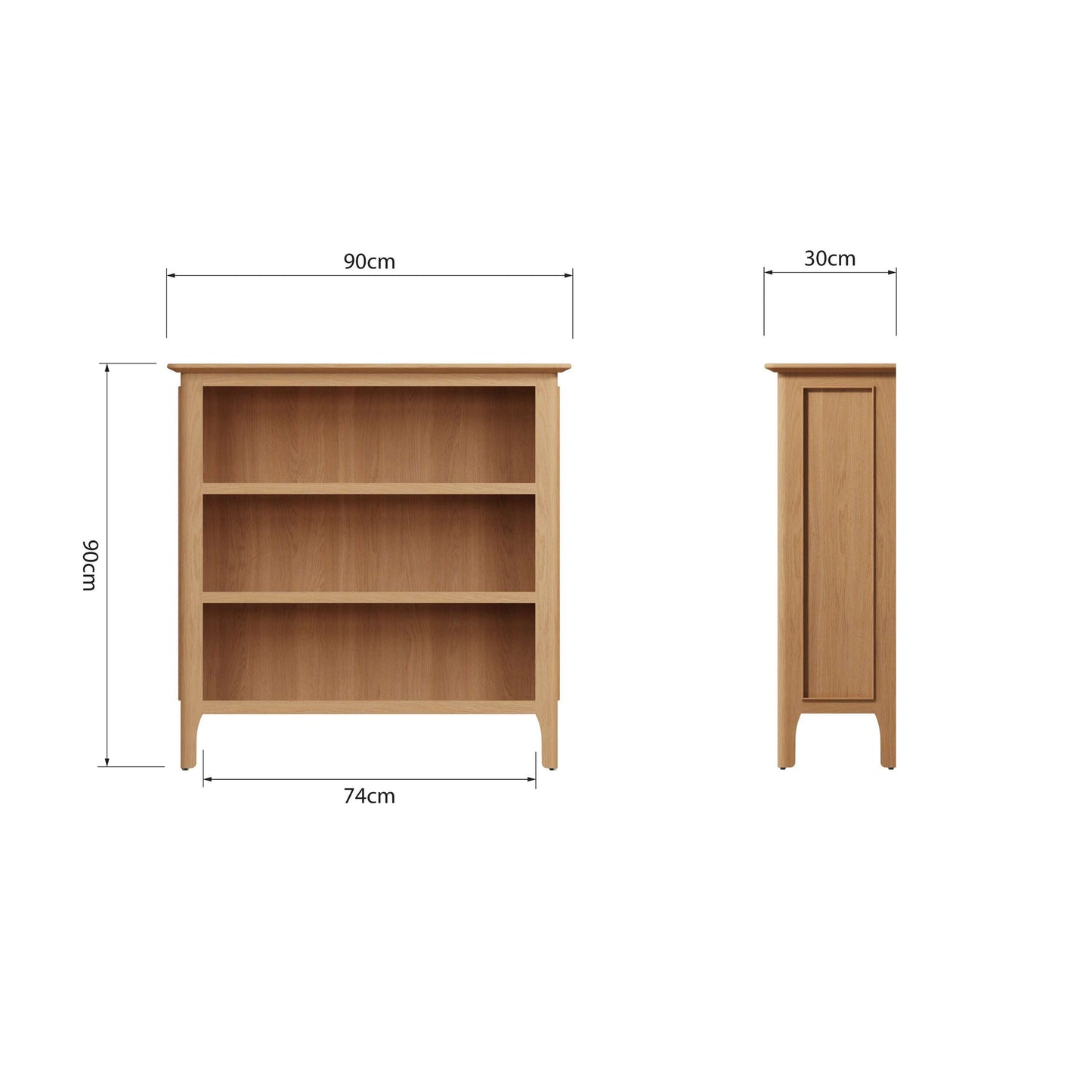 Oakmere Small Wide Bookcase