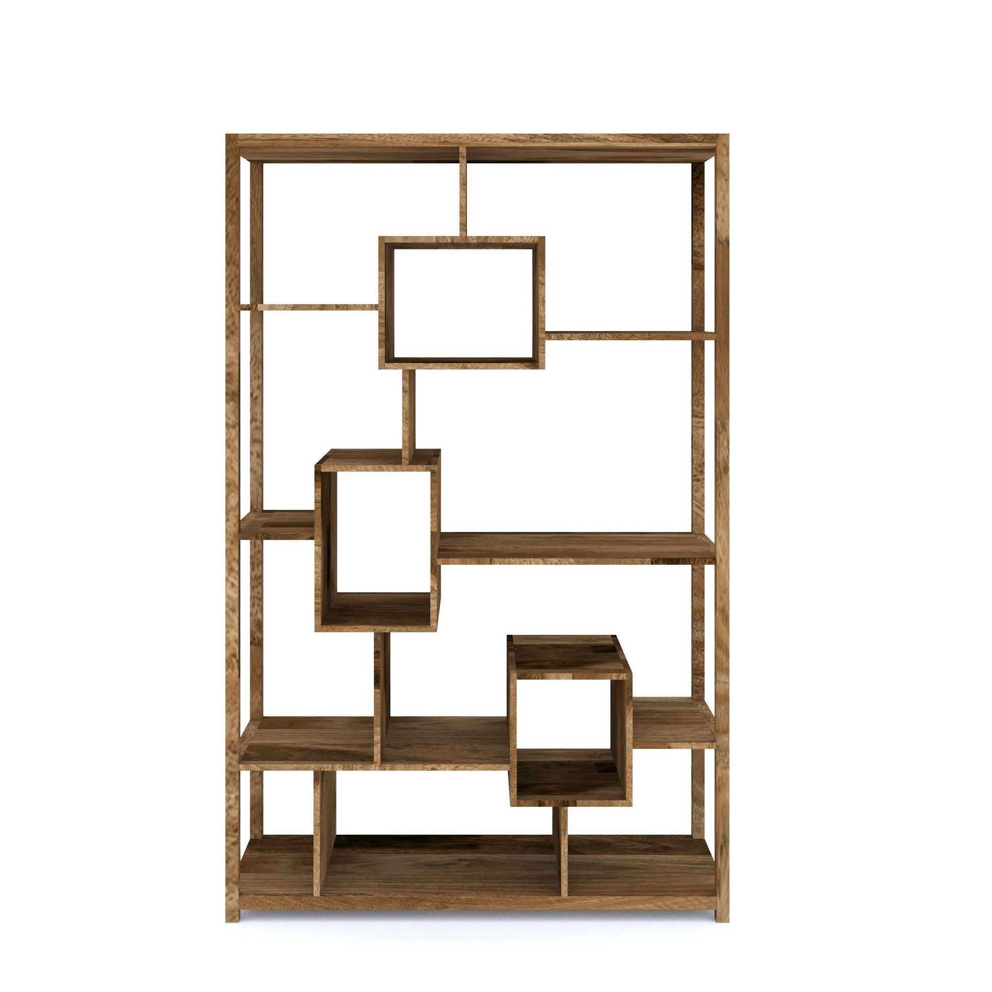 Rumi Mango Wood Geometric Bookcase - Bookcase - Heart of Kitchens