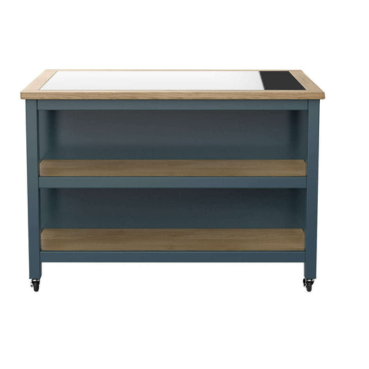 Savannah Blue Open Kitchen Island with Breakfast Bar and Granite Top - Kitchen Island - Heart of Kitchens