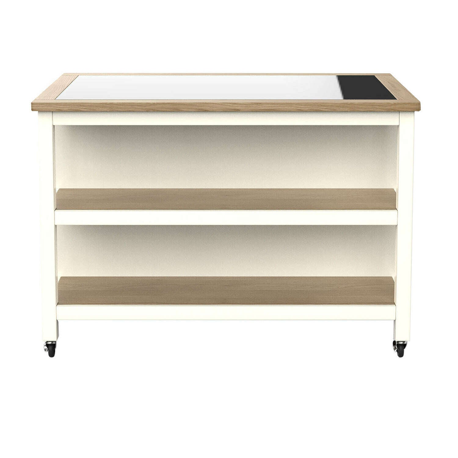 Savannah Cream Open Kitchen Island with Breakfast Bar and Granite Top - Kitchen Island - Heart of Kitchens