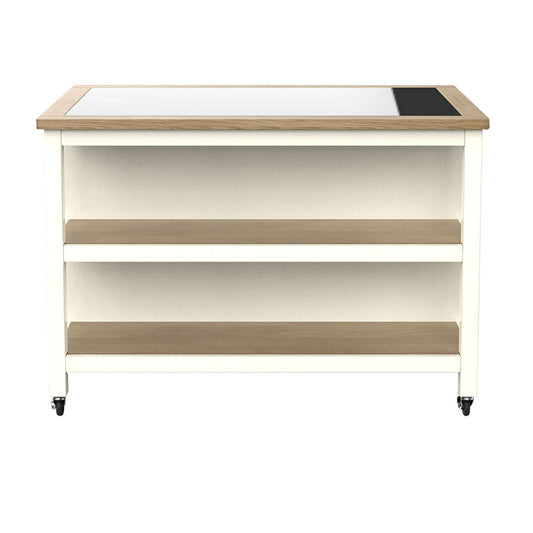 Savannah Cream Open Kitchen Island with Breakfast Bar and Granite Top - Kitchen Island - Heart of Kitchens