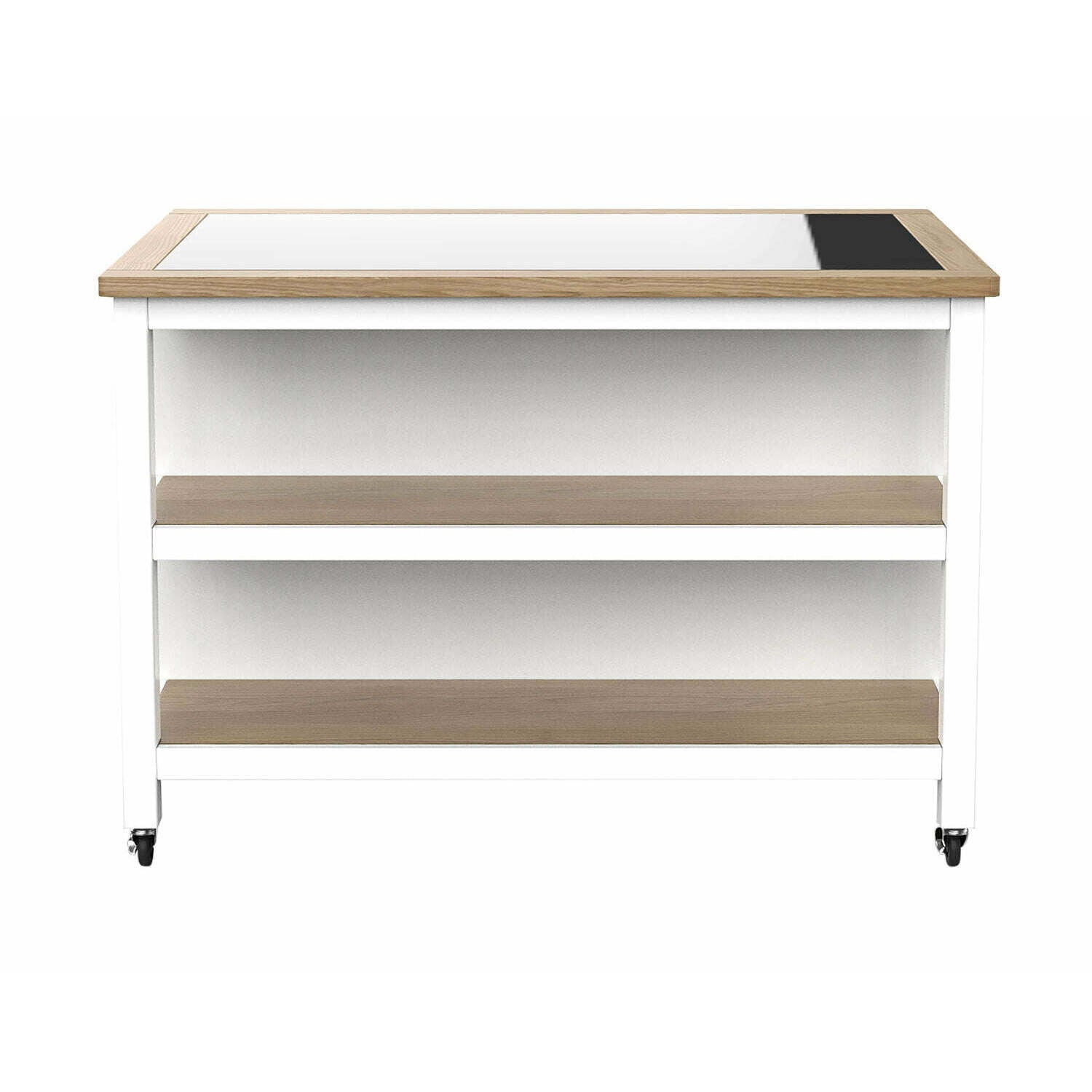 Savannah White Open Kitchen Island with Breakfast Bar and Granite Top - Kitchen Island - Heart of Kitchens
