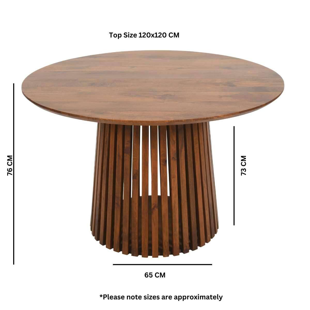 Mavo Slatted Round Dining Table