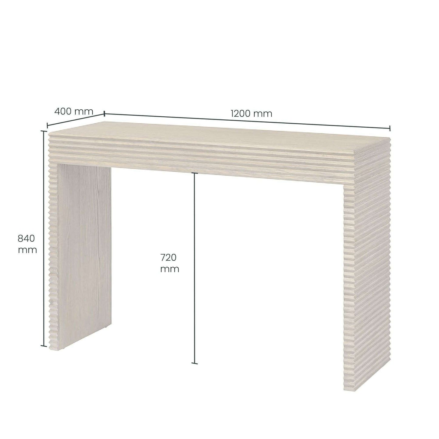 Solara Ribbed Oak Console Table - Console Table - Heart of Kitchens