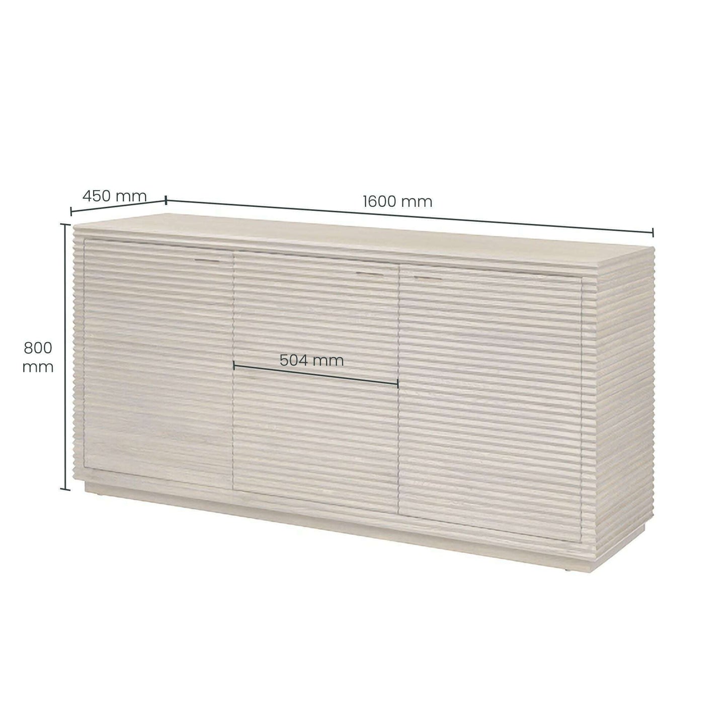 Solara Ribbed Oak Sideboard - Sideboard - Heart of Kitchens