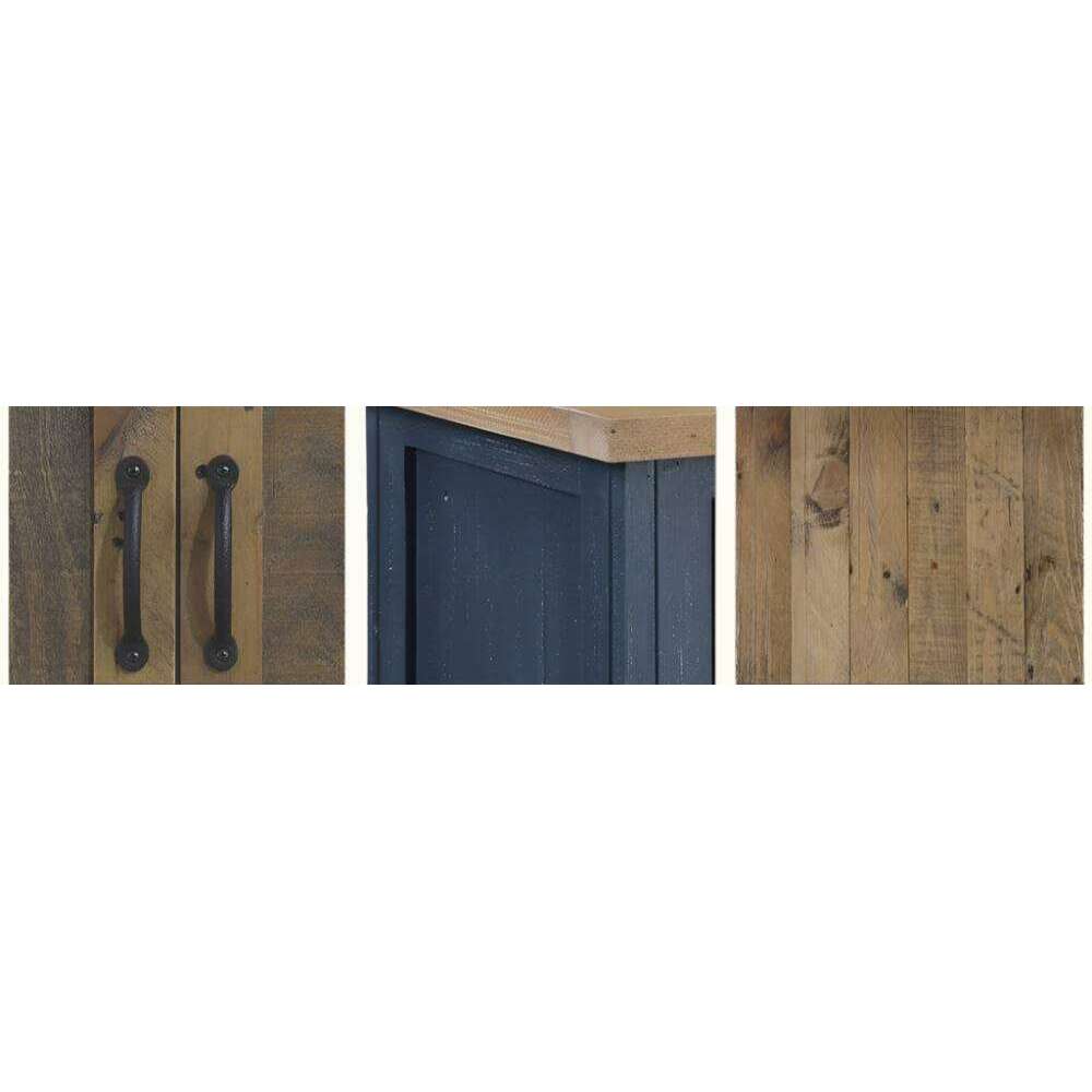 Splash of Blue Kitchen Island with Reclaimed Wood - Kitchen Island - Heart of Kitchens