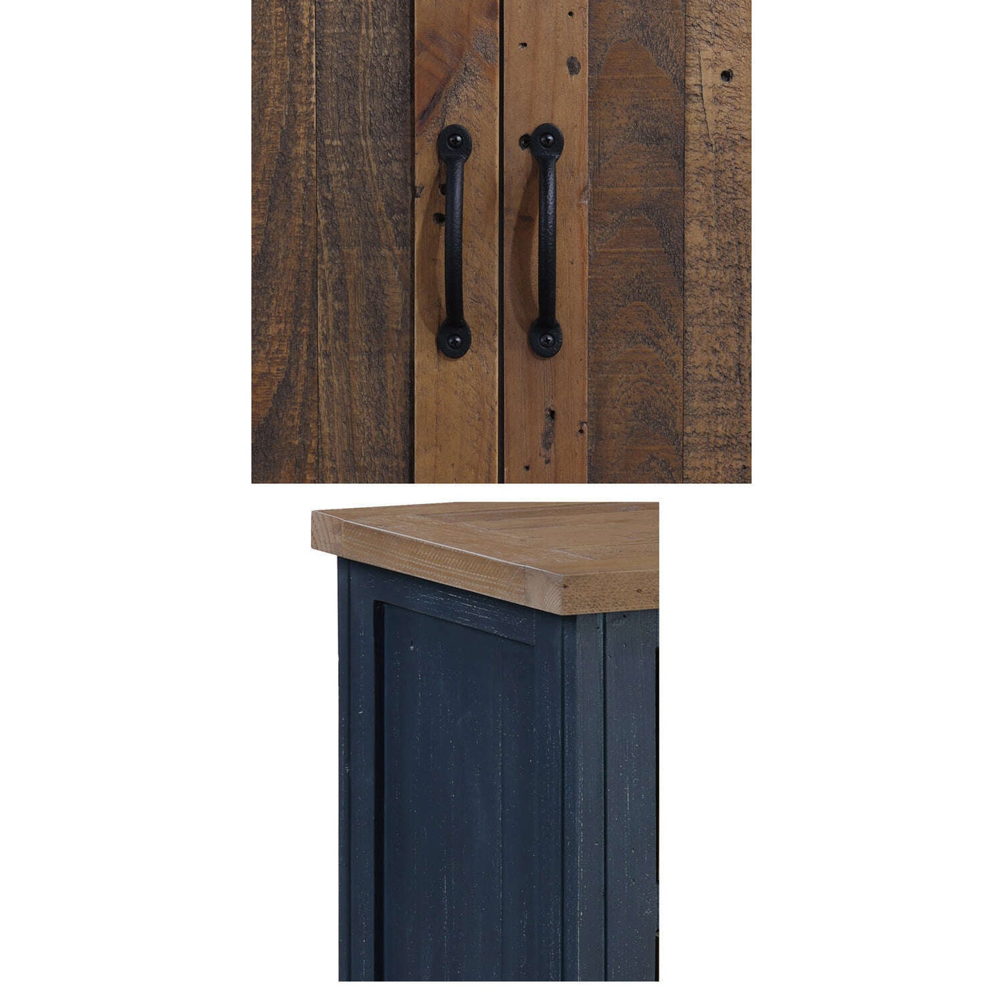 Splash of Blue Reclaimed Wood Console Table - Console Table - Heart of Kitchens