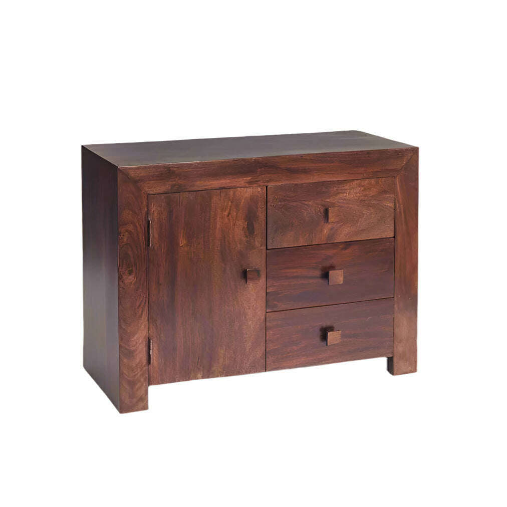 Toko Dark Mango Wood 3 Drawer Sideboard - Sideboard - Heart of Kitchens