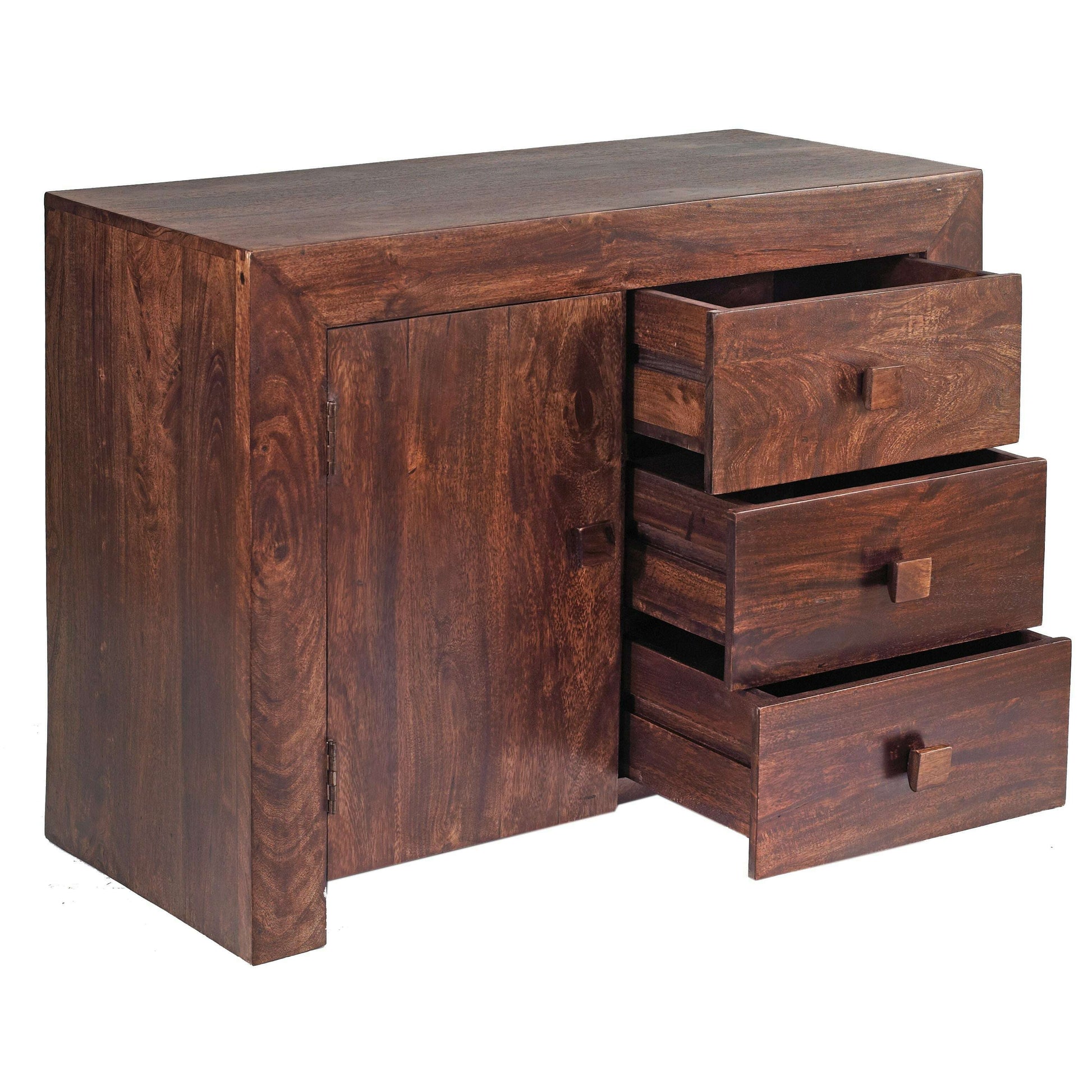 Toko Dark Mango Wood 3 Drawer Sideboard - Sideboard - Heart of Kitchens