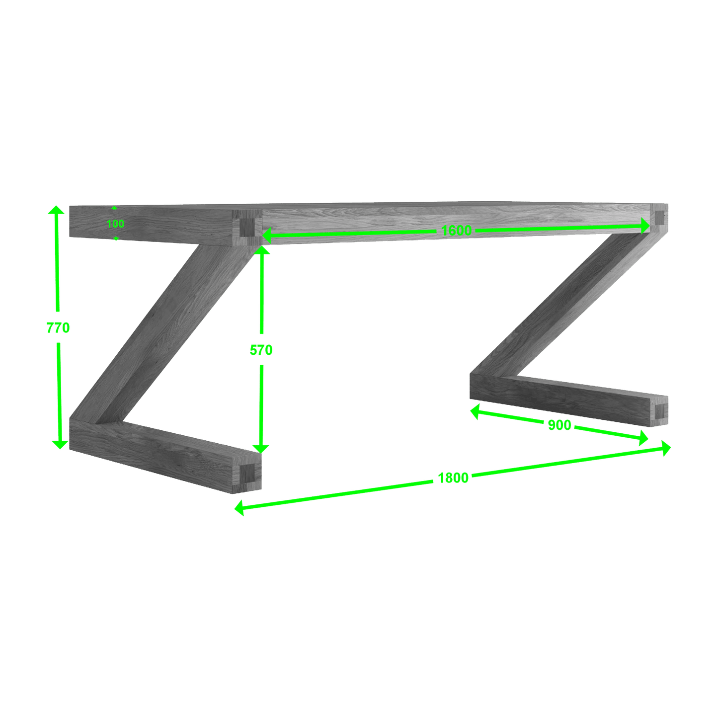 Z Solid Oak Large Dining Table - Dining Table - Heart of Kitchens
