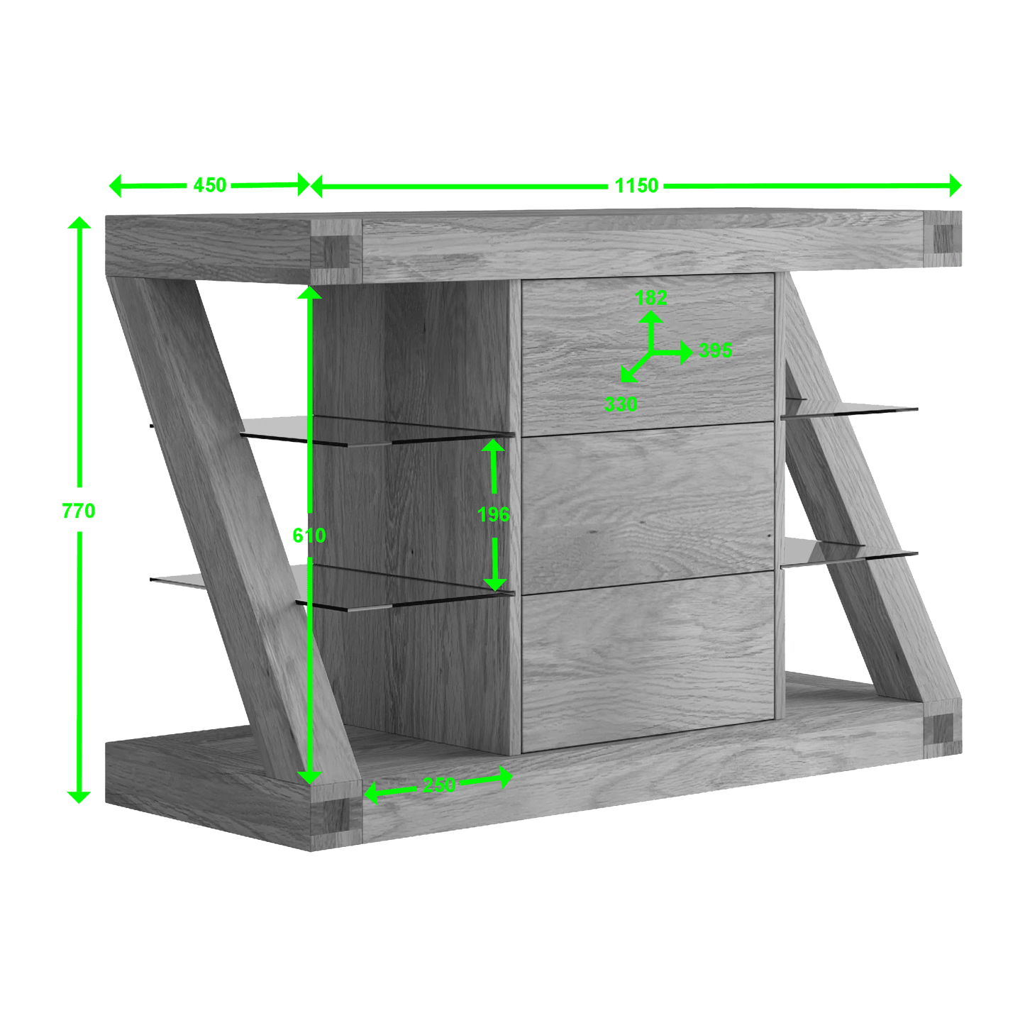 Z Solid Oak Small Sideboard - Sideboard - Heart of Kitchens