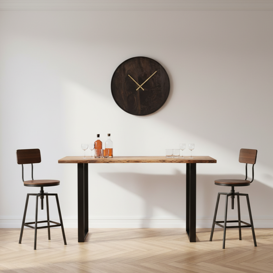 Live Edge Acacia Wood Large Bar Table