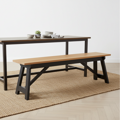 Hockley Black/Oak Dining Bench
